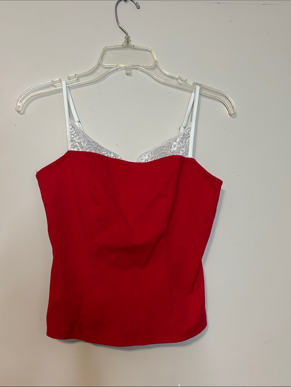 Red Lace-Trim Cami Top - nwot